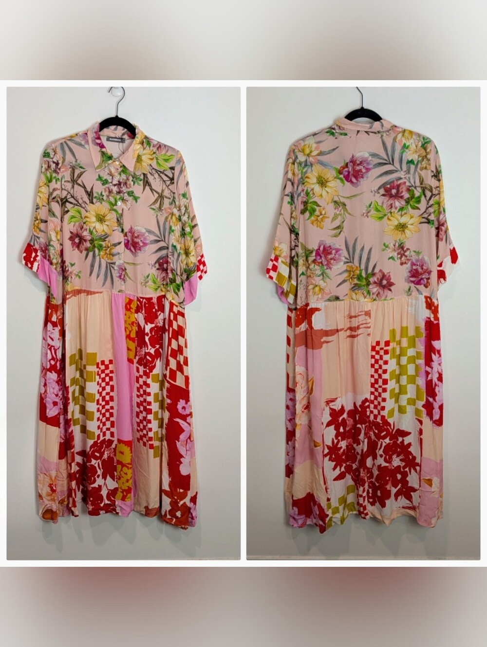 NEW Alembika Floral Maxi Dress Size 2/8-10 Lagenlook Artsy Summer Vacation